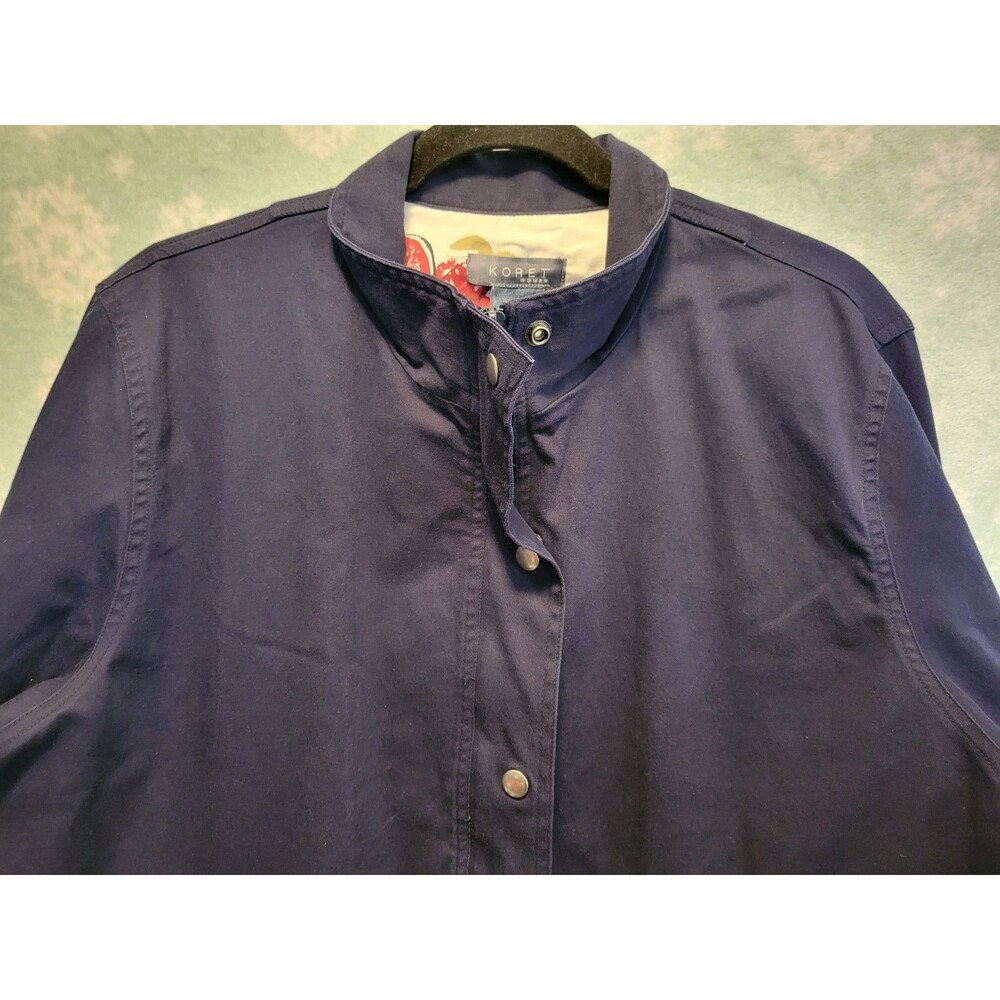Women's Navy Blue 18W Barn Chore Utility Country Farm Cotton Jacket Coat Shacket